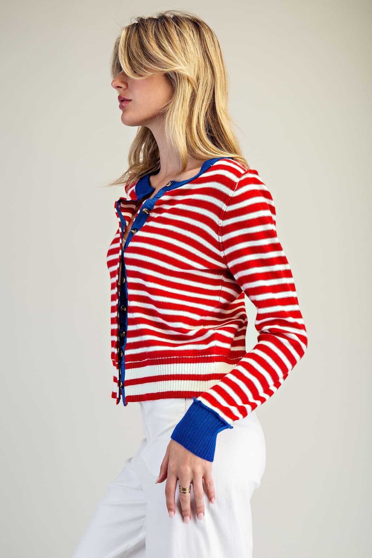 SJH15063 - CHERRY CREAM STRIPE