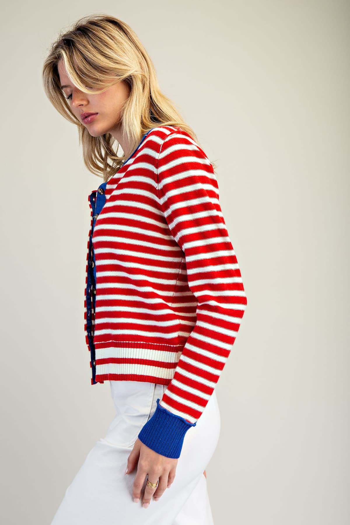 SJH15063 - CHERRY CREAM STRIPE