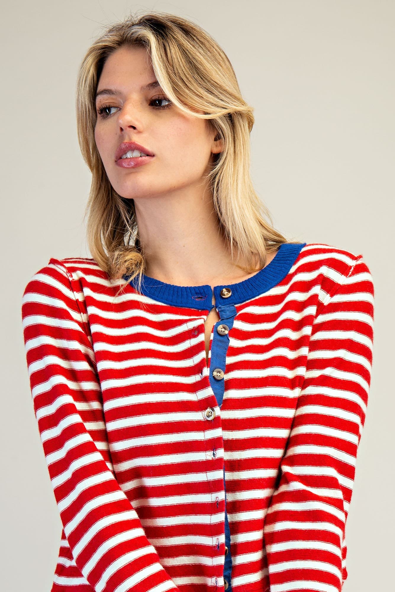 SJH15063 - CHERRY CREAM STRIPE