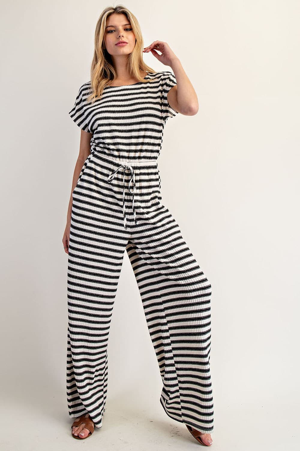 BK14297 - BLACK CREAM STRIPE